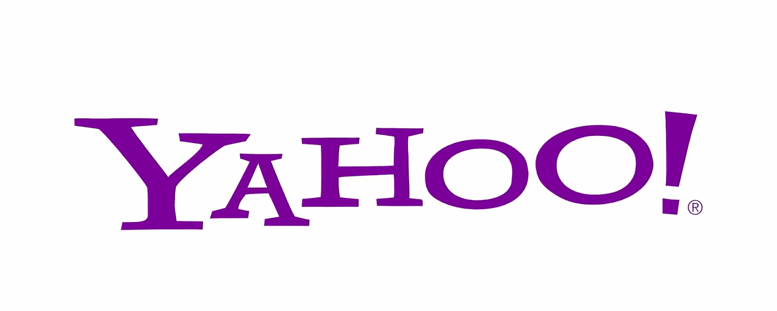 Logo of Yahoo! in purple on a white background