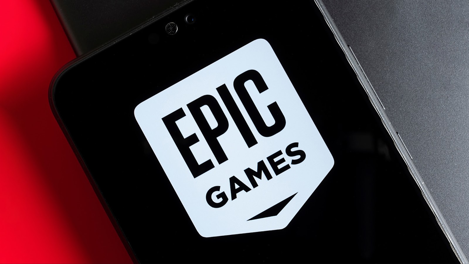 Epic Games logo on a smartphone